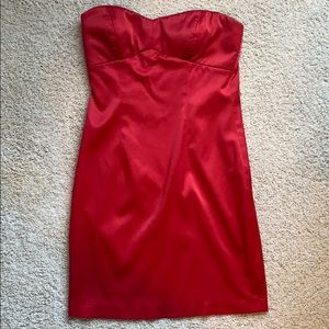 Strapless Red Cocktail Dress